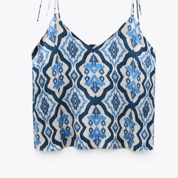 Blusa ZARA Scarf Blouse Mujer Coral Con Pañuelo Incorporado - Main Image